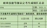 关于2023年11月15日钳工等级认定成绩通知（2）