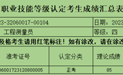 关于2023年12月8日工程测量员等级认定成绩通知（1）