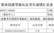 2024年4月18-19日2024-32060017-00038批次车工（数控车工）三级成绩公示