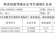 2024年6月17日2024-32060017-00080批次电工四级成绩公示