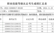 2024年11月23日2024-32060017-00168批次计算机维修工三级成绩公示